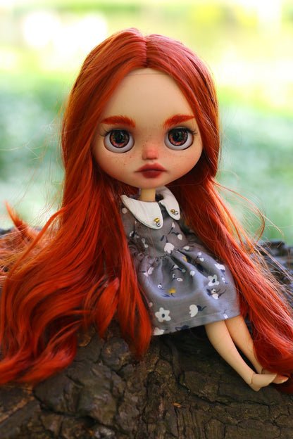 Rowan – Custom Blythe Doll – OOAK – 28 cm (3 Outfits)