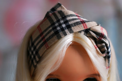 Blythe Plaid Lounge Outfit Set – 1:6 Doll Clothes with Headband