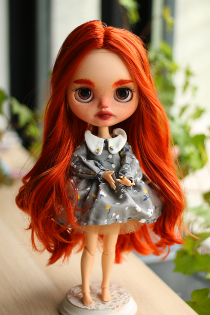 Rowan – Custom Blythe Doll – OOAK – 28 cm (3 Outfits)