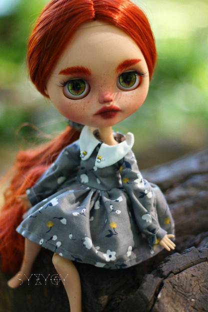 Rowan – Custom Blythe Doll – OOAK – 28 cm (3 Outfits)