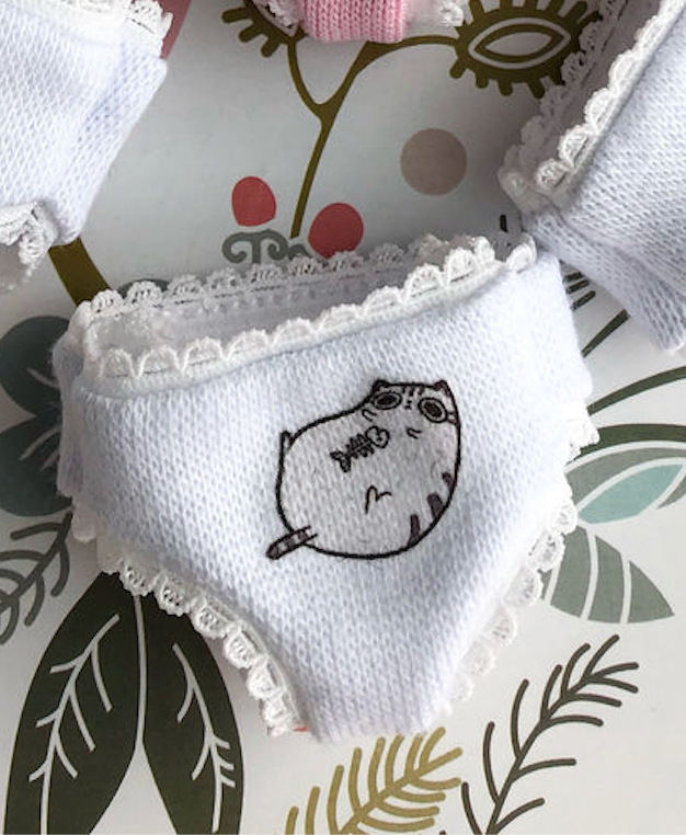 Blythe White Cat Print Panty