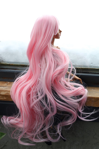 BJD Wig – Candy Pink | Cap 7–8 inch