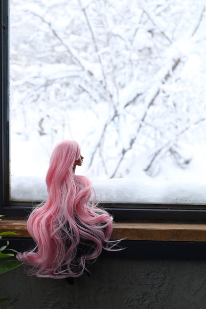 BJD Wig – Candy Pink | Cap 7–8 inch