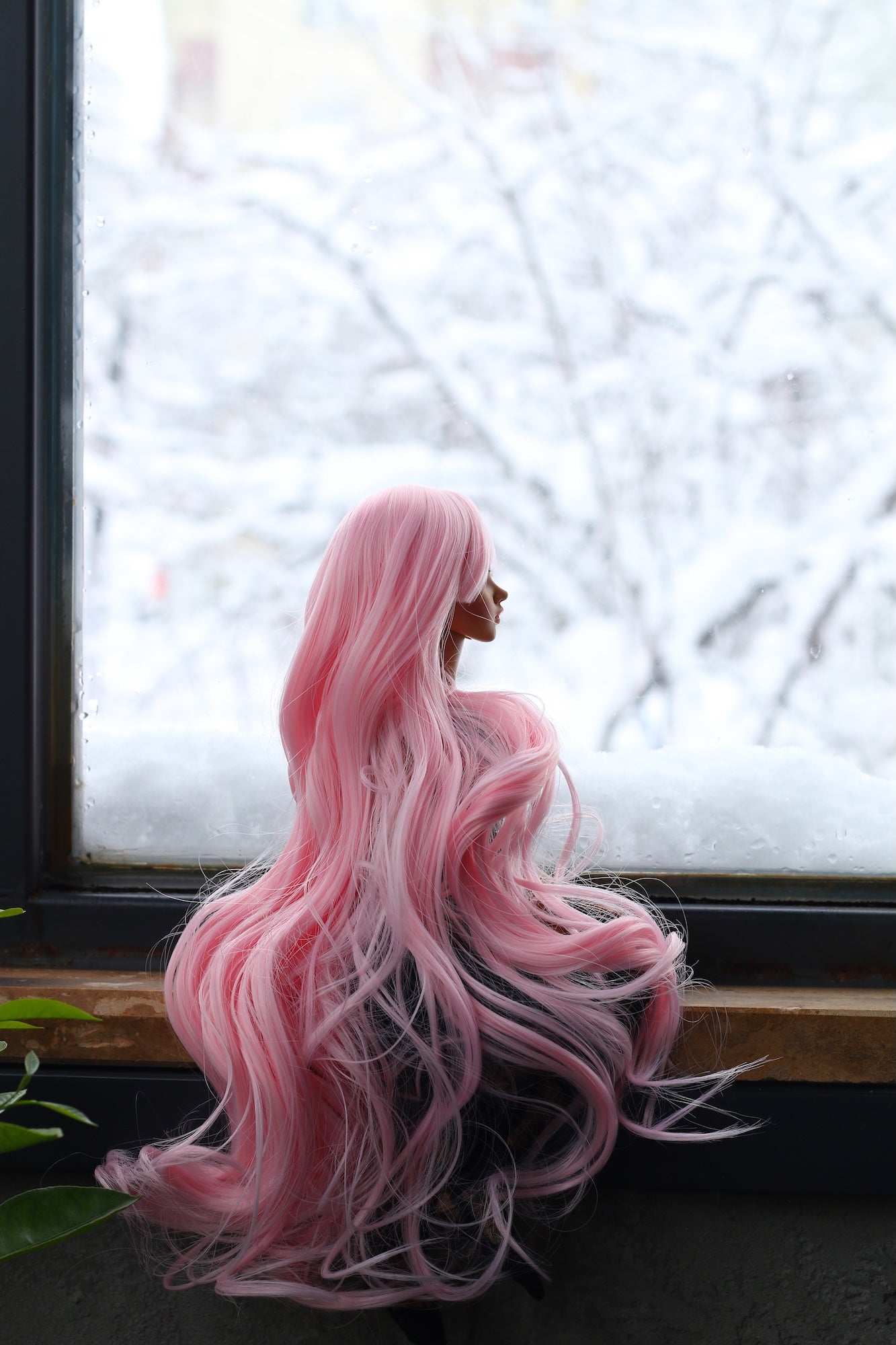 BJD Wig – Candy Pink | Cap 7–8 inch