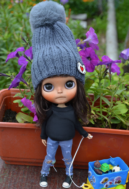 Blythe Distressed Denim Jeans – 1:6 Doll Pants