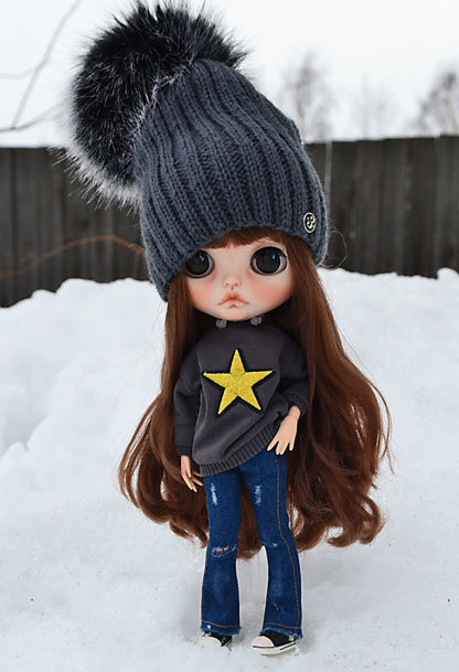 Blythe Camouflage Star Sweater & Denim Pants Set