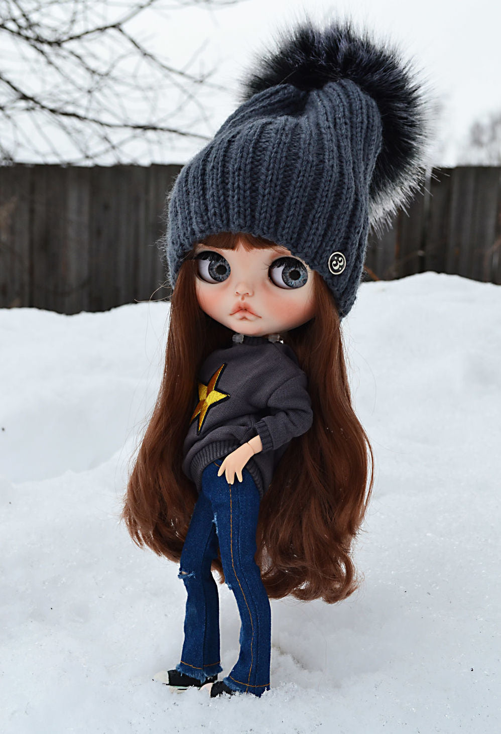Blythe Camouflage Star Sweater & Denim Pants Set
