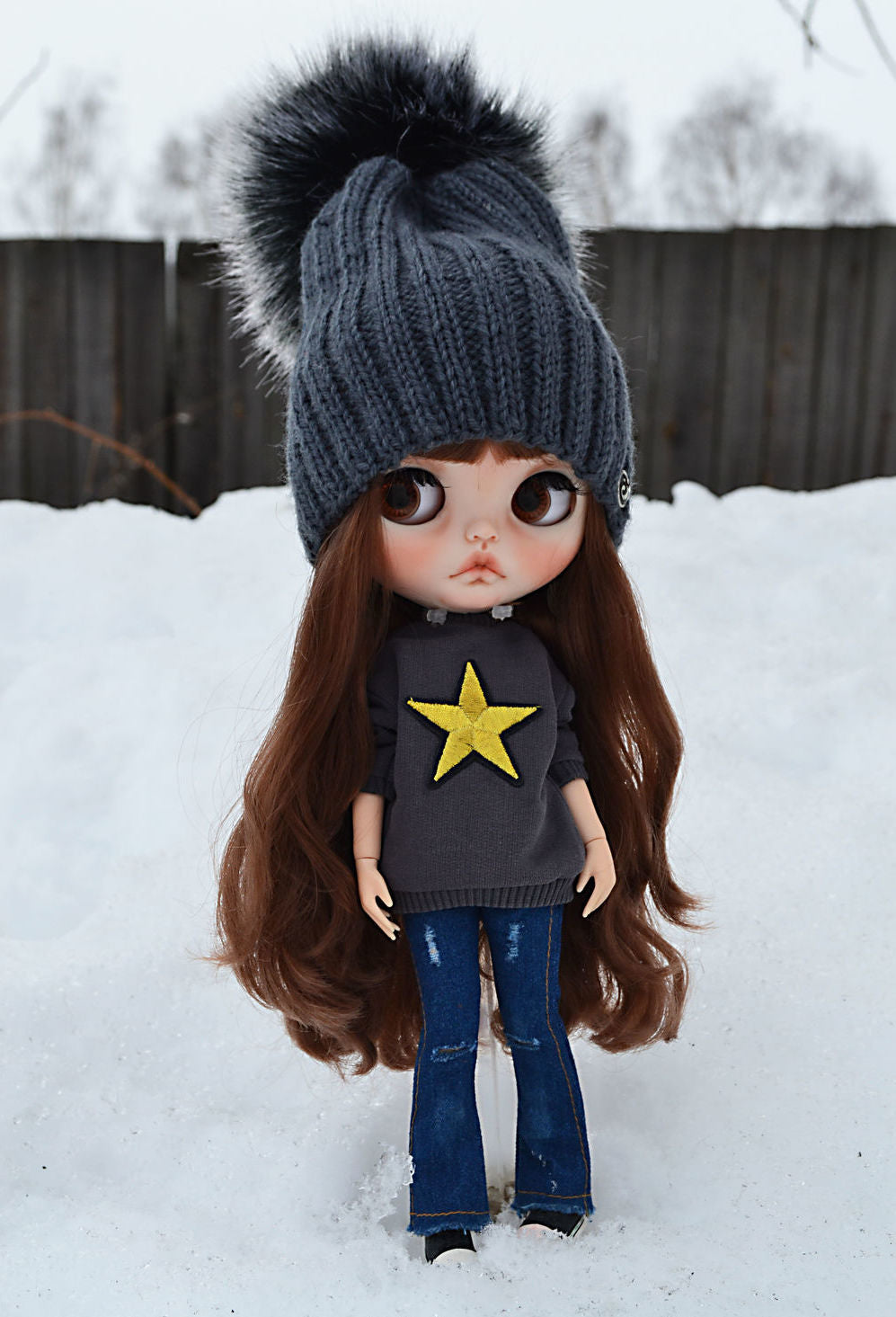 Blythe Camouflage Star Sweater & Denim Pants Set