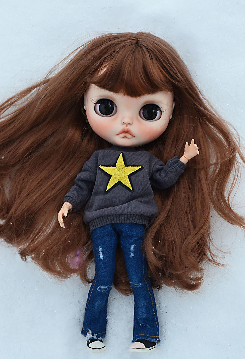 Blythe Camouflage Star Sweater & Denim Pants Set
