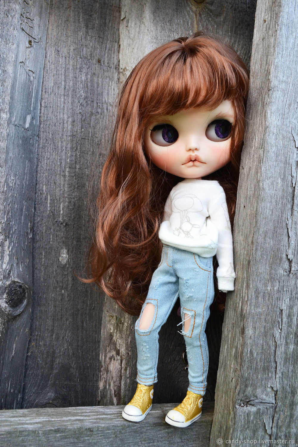 Blythe Light Blue Distressed Denim Jeans