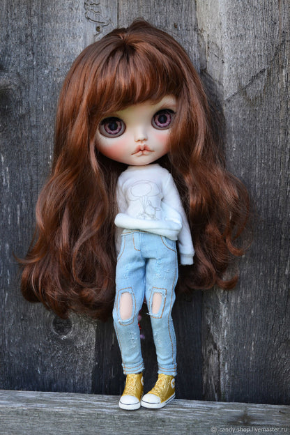 Blythe Light Blue Distressed Denim Jeans