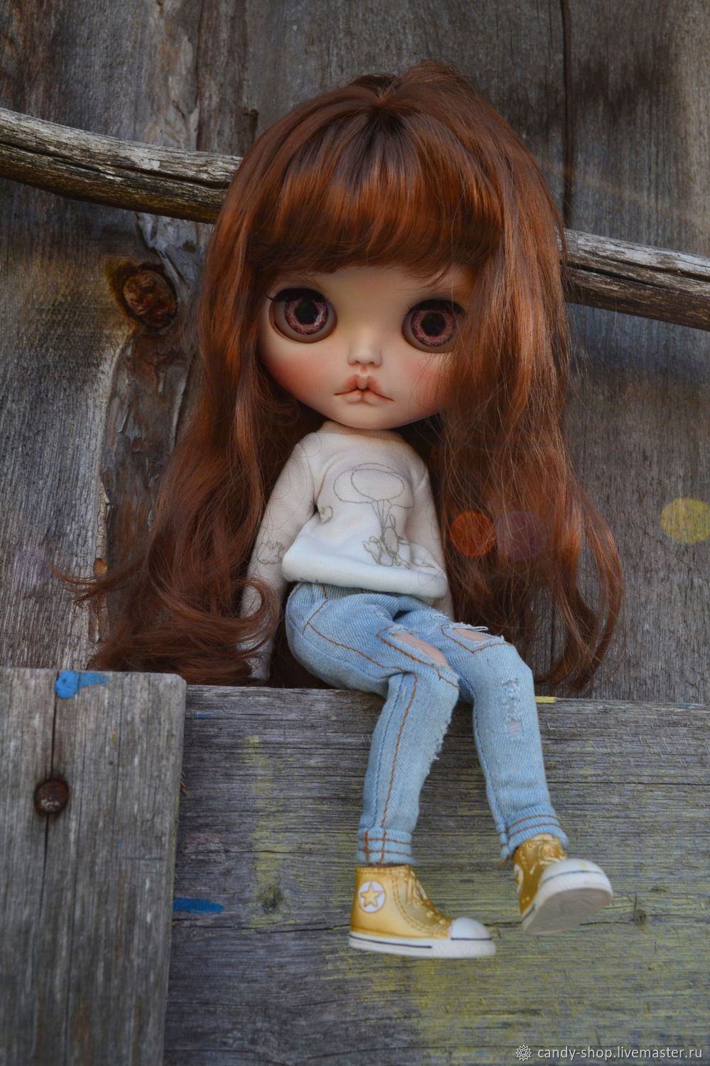 Blythe Light Blue Distressed Denim Jeans