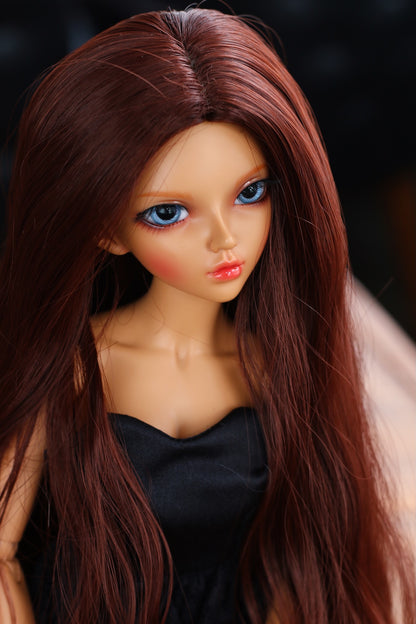 BJD Wig – Dark Brown | Cap: 7–8 inch