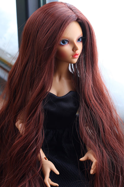BJD Wig – Dark Brown | Cap: 7–8 inch