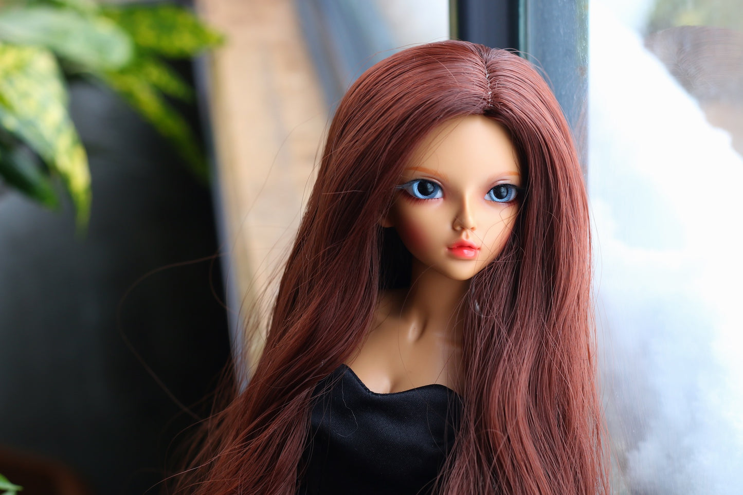 BJD Wig – Dark Brown | Cap: 7–8 inch